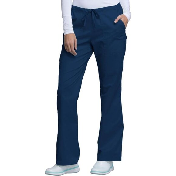 Cherokee® Core Stretch 4044 Women's Mid-Rise Drawstring Scrub Pant - Navy - Picture 4 of 5